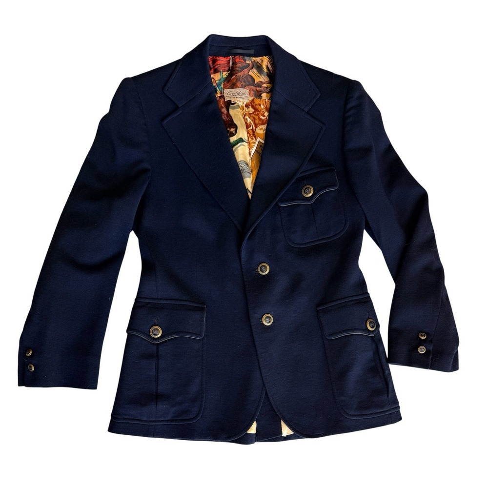 Vintage Cortefiel Euro Sporting Women Blazer S 40 Navy Spain Heavyweight Lined